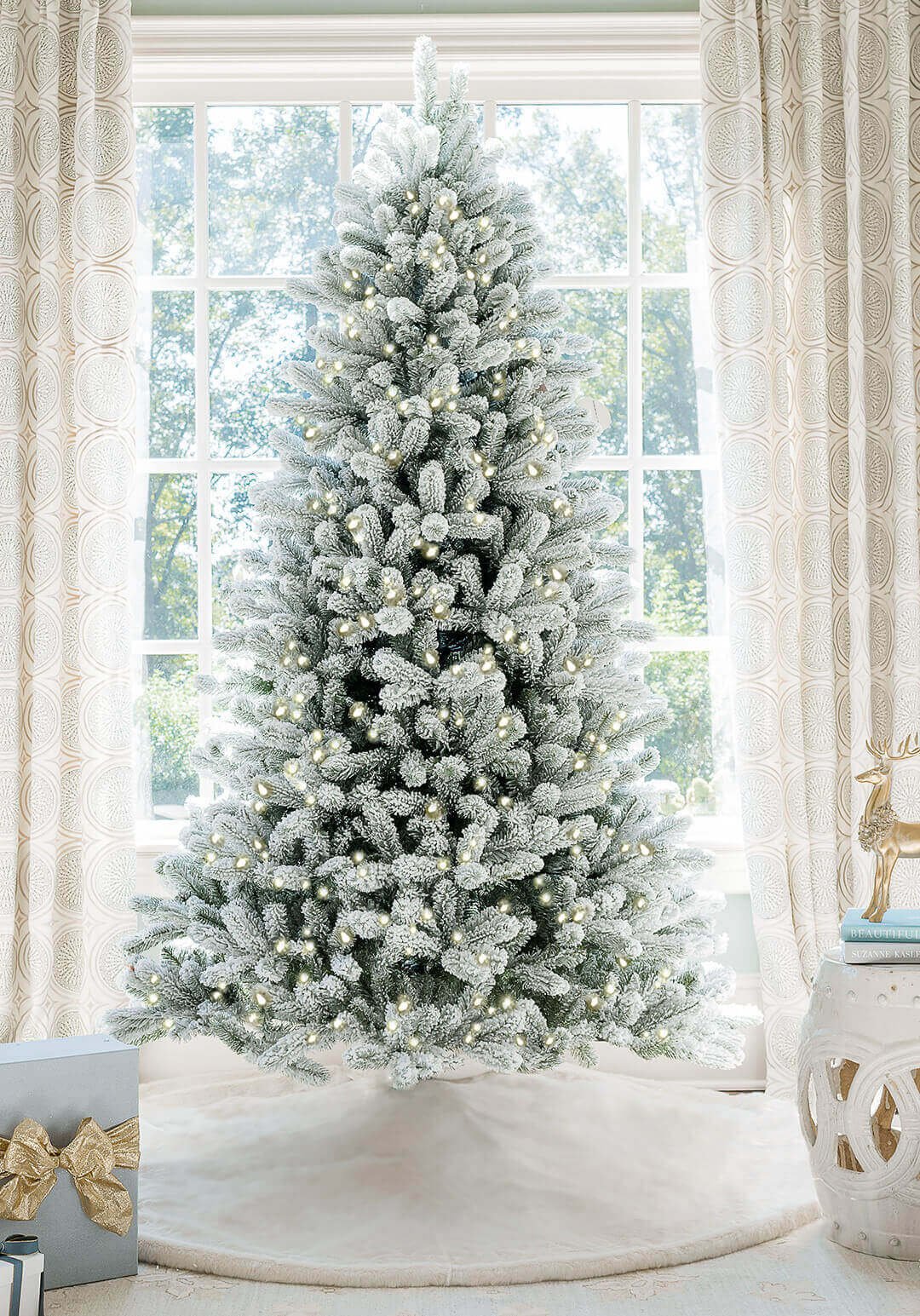 Buy King Flock Artificial Christmas Tree