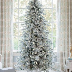 Buy Queen Flock Slim Artificial Christmas Tree